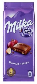 Шоколад Milka Фундук-Изюм 100г оптом Шоколад Milka Фундук-Изюм 100г оптом