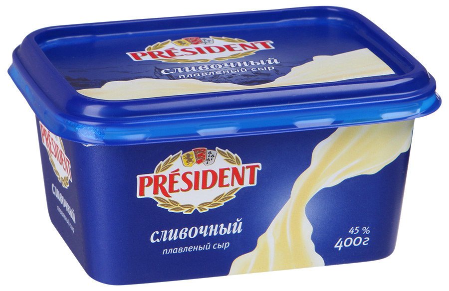 Сыр плавленый President Сливочный 45 % 400 г оптом Сыр плавленый President Сливочный 45 % 400 г оптом