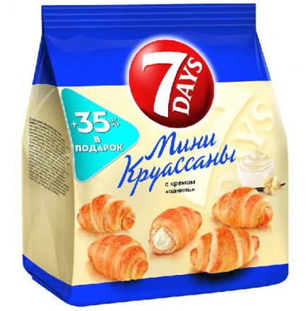 Мини-круассаны 7 Days с кремом ваниль 300 г оптом 
