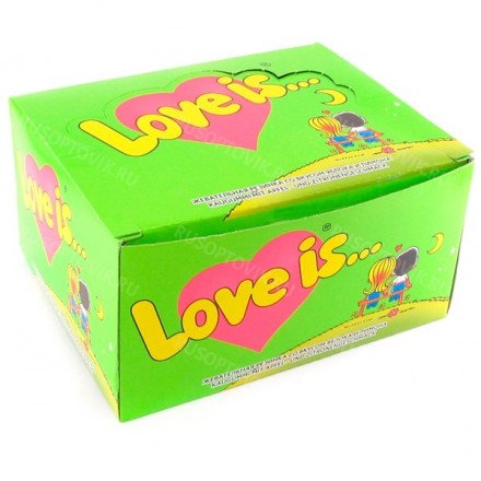 Блок жвачек Love is — "Яблоко-Лимон" (блок 100 шт) оптом 