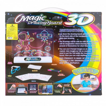 Магическая 3D-доска для рисования "Magic 3D Board" Динозавры" оптом 