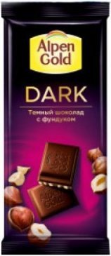 Шоколад Alpen Gold Dark Темный шоколад с фундуком 85г оптом Шоколад Alpen Gold Dark Темный шоколад с фундуком 85г оптом