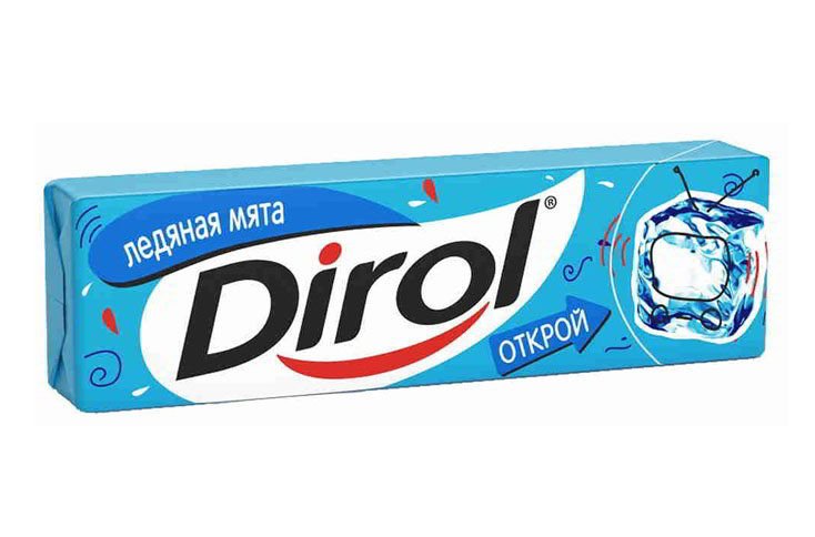 Жевательная резинка Dirol Леденая мята оптом Жевательная резинка Dirol Леденая мята оптом