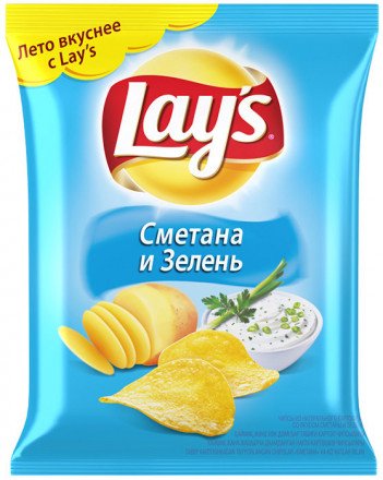 Чипсы Lays Сметана и Зелень 80г оптом 
