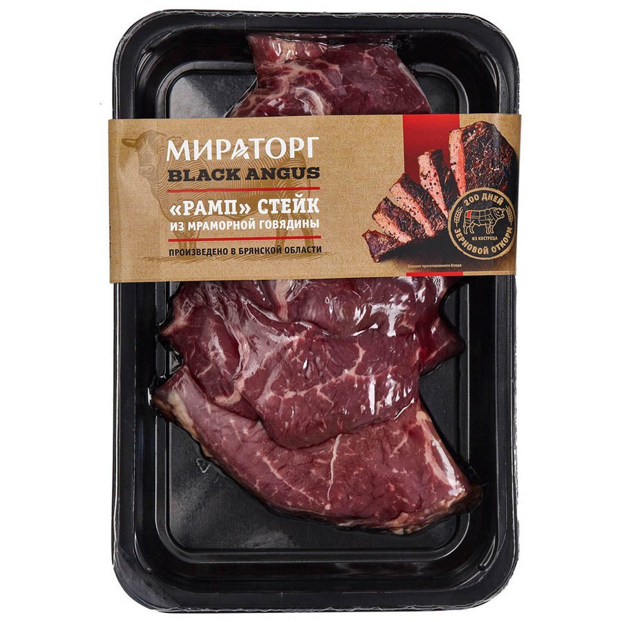 Стейк говяжий Мираторг Black Angus Рамп 480 г оптом Стейк говяжий Мираторг Black Angus Рамп 480 г оптом
