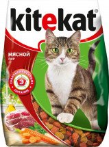 Корм сухой для кошек "Kitekat", мясной пир, 350 г