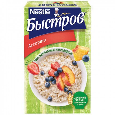 Каша овсяная Быстров ассорти без варки 6*40 г оптом 