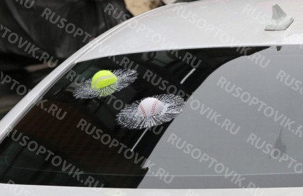 Силиконовая 3D наклейка на автомобиль "Разбитое стекло" оптом 