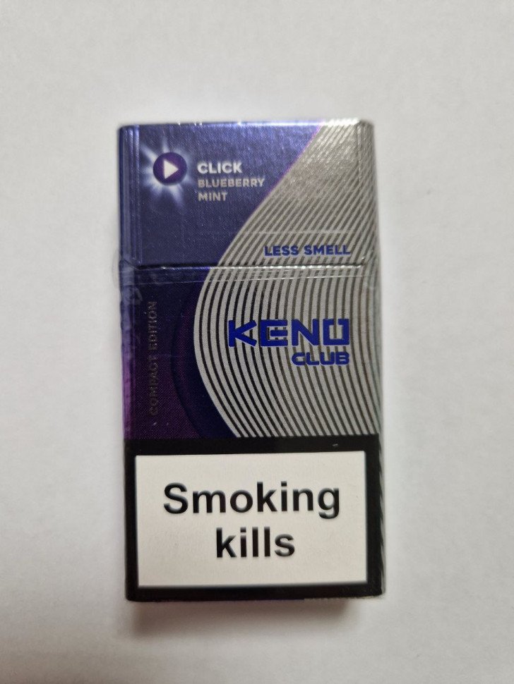 Сигареты Keno Blueberry Mint (кнопка) оптом 