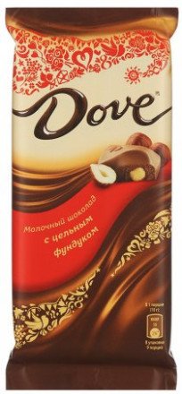 Шоколад молочный Dove Цельный фундук 90г 