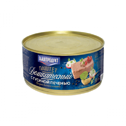 Паштет Главпродукт Деликатесный с гусиной печенью 315 г оптом 